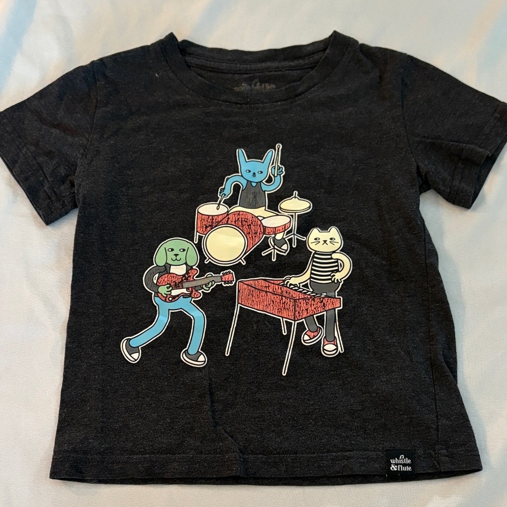 Whistle & Flute Dark Gray Graphic Tee